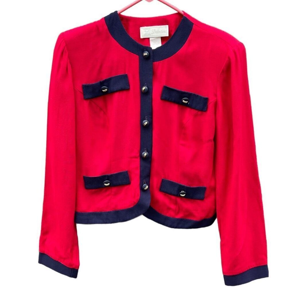 Vintage ID Distinctions size S red and blue cropped jacket